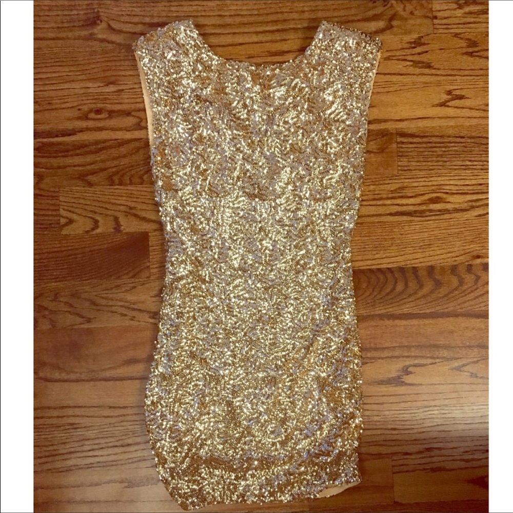 Gold Sequin Alice and Olivia Dress